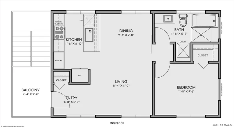 The Beasley floorplan, unit above